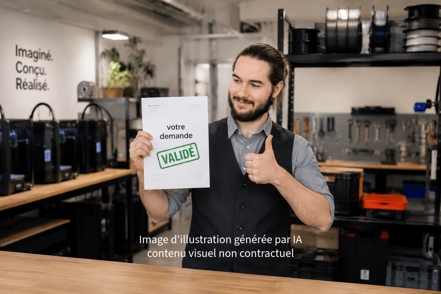 Travail de finition en atelier C3DP